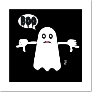 Unhappy​ Ghost​ Saying​ BOO! Ghost of Disapproval Posters and Art